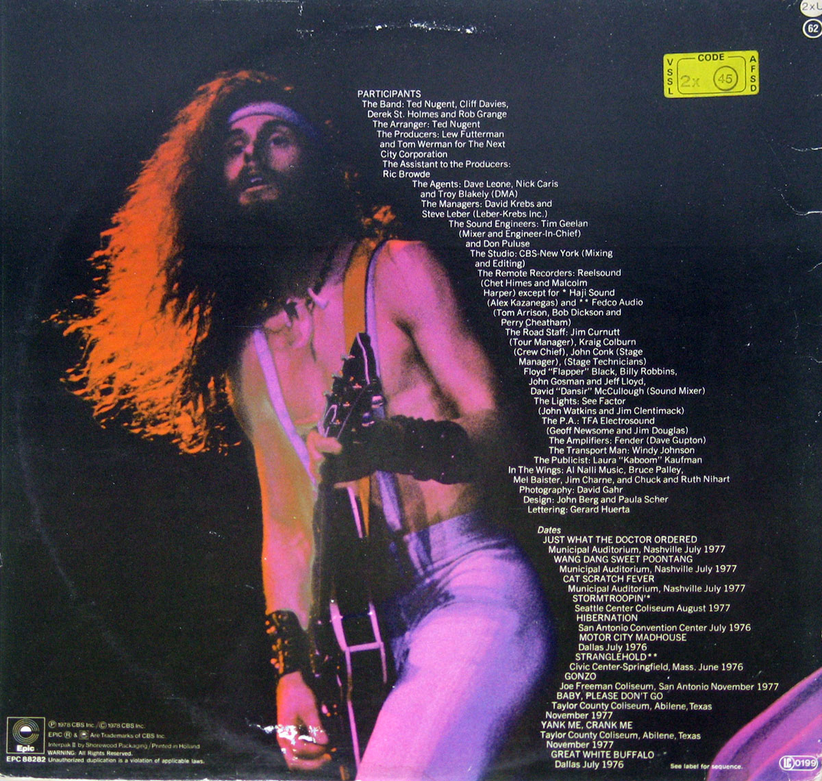 High Resolution Photos of ted nugent double live gonzo 